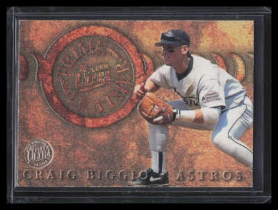 1996 Ultra Prime Leather Gold Medallion 12 Craig Biggio - Image 1 of 2