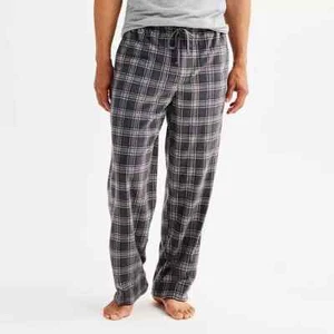 Men's Sonoma Goods For Life Microfleece Pajama Pants Size M Grey Plaid - Picture 1 of 1