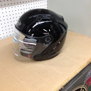 HELMET OPEN FACE / W FLIP SHIELD [ GMAX  OF-77 ]         LARGE     BLACK - Picture 1 of 3