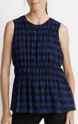 Top azul con estampado geográfico Club Monaco para mujer talla L venta al por menor $129 Foto 1 de 4