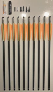 10 carbon bolts 16“ Armbrustbolzen Carbonpfeil + spareparts by Ek Archery - Bild 1 von 5