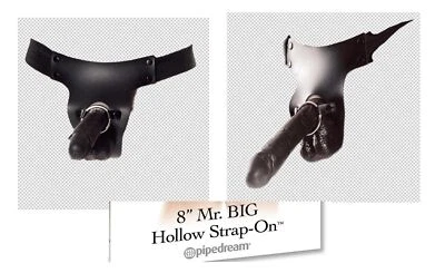 Fallo realistico con slip dildo vaginale anale pene finto cavo indossabile nero - Immagine 1 di 2