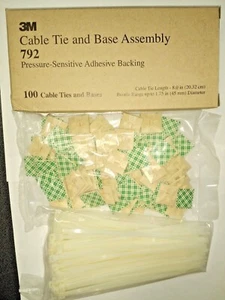 3M Cable Tie And Mounting Base Assembly #792 100 Pieces USA - Picture 1 of 2