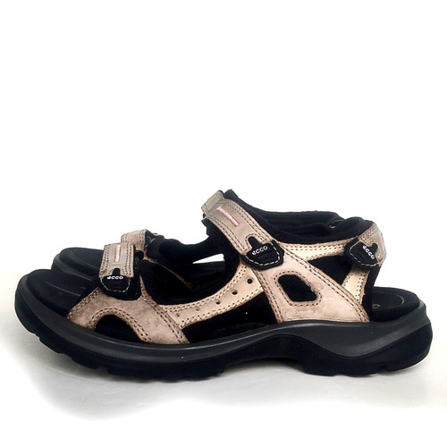 Sandali da donna Ecco Yucatan con cinturino e gancio in pelle beige taglia 39 US 8