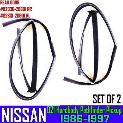 Para Nissan D21 Pathfinder Cuerpo Duro Trasero VENTANA CRISTAL Canal de Funcionamiento Fieltro GOMA X2 Foto 1 de 4