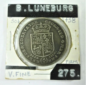 1738 CPS Brunswick Callenberg Hannover George II 2/3 Thaler Scarce Coin - Picture 1 of 3