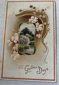 ANTIQUE GOLDEN DAYS EMBOSSED Color Postcard BEAUTY ❤️ Dated 1911 - Picture 1 of 6