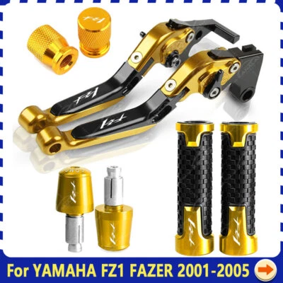 For Yamaha FZ1 Fazer 2001-2005 CNC Handle Grips Cap Brake Clutch Levers /4PCS - Image 1 of 4