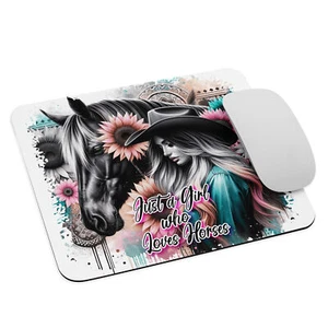 Tapis de souris Southern Charm Country Western "Juste une fille qui aime les chevaux" - Photo 1/1