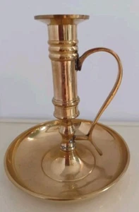 Vintage Candle Holder 2 Piece Brass Taper Holder Made In India - Picture 1 of 12
