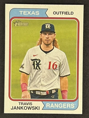 Travis Jankowski 2023 Topps Heritage #678 Texas Rangers - Image 1 of 2