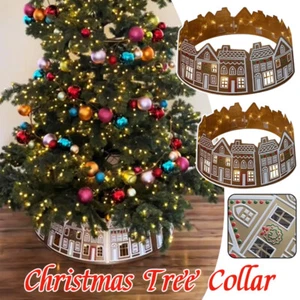Christmas Tree Collar Gingerbread House Skirt Base Holiday Family Ornaments - Picture 1 of 13