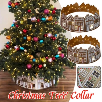 Christmas Tree Collar Gingerbread House Skirt Base New Holiday Family Ornaments - Image 1 of 4