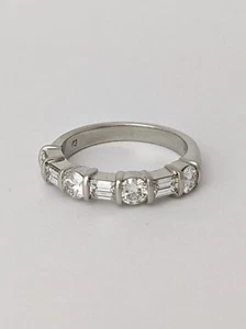 LADIES PLATINUM WEDDING RING W/ DIAMONDS BY ALEXANDER PRIMAK - Picture 1 of 6