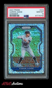 2021 Panini Prizm Shimmer #212 Aaron Judge PSA 10 (GEM MINT) #d 7/7 RARE POP 1 - Picture 1 of 2