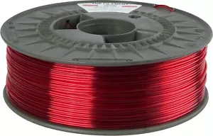 3D FilaPrint PET-G 1,75mm rot transparent, Gewicht: 1kg, Drucktemp.: 230-250°C - Bild 1 von 1