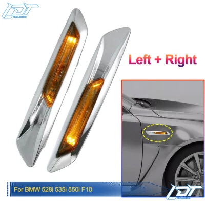 Juego de marcadores laterales delanteros aptos para BMW 528i 535i 535i xDrive 11-16 Foto 1 de 4