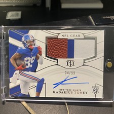 2021 National Treasures Kadarius Toney Rookie Dual Ball Jersey Auto #34/99