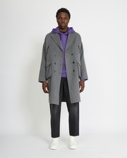 JOHN RICHMOND Men's Grey Casual Oversized Long Coat with Button Size 48 RRP €429