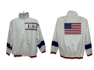Vintage Anney Sports Unisex Size XL USA Bomber Jacket Coat Shoulder Pads - Picture 1 of 20