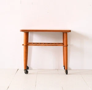MidCentury Tavolino in teak anni ‘60 con ruote, design scandinavo vintage, 60s - Picture 1 of 10