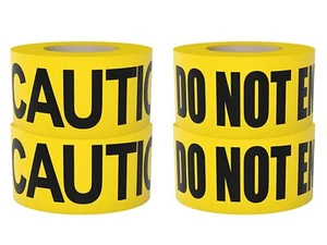 Yellow Caution Do Not Enter Tape & Caution Tape (2 Pack) 3 inch x 1000 feet. • - Picture 1 of 9