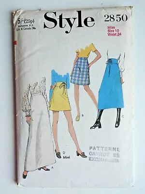 Style 2850 sewing pattern A-Line Skirts in 4 lengths Size 10  CUT   - Image 1 of 2