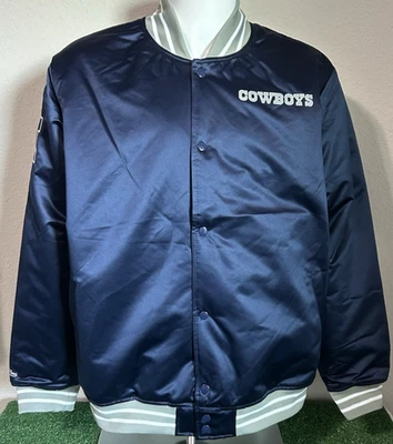 Chaqueta de bombardero Dallas Cowboys para hombre 2XL Mitchell & Ness retro acolchada azul nueva Foto 1 de 4