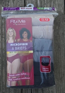 6-Pack Fit For Me Women’s Size 12 Microfiber Briefs Fruit of the Loom Assorted - Picture 1 of 2