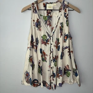 Top Anthropologie Maeve medio floreale boho tank hippie camicia senza maniche viscosa - Foto 1 di 5