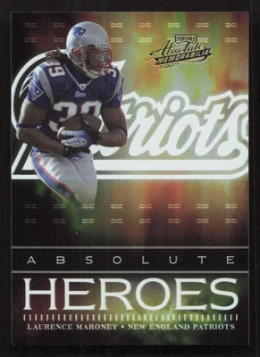 2007 Playoff Absolute Memorabilia Laurence Maroney Absolute Heroes Gold #/50 - Image 1 of 2