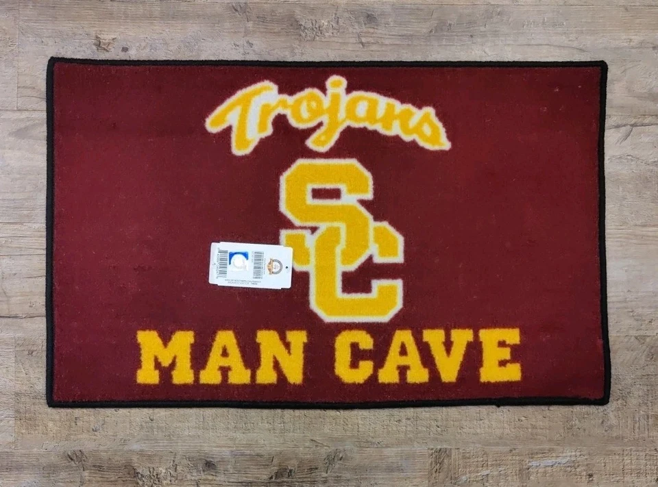 Southern California Trojans Man Cave Starter Mat Accent Rug - 18"x29". - Image 1 of 3