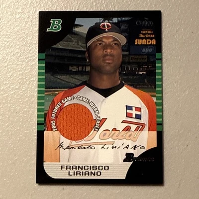 Camiseta deportiva Bowman Draft Futures 2005 juego reliquias #121 Francisco Liriano Foto 1 de 2