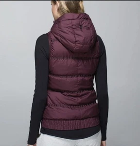 LULULEMON CHILLY CHILL 800-FILL REVERSIBLE HOODED DOWN VEST, SIZE 6 - Picture 1 of 8