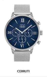 🍀 NEU Cerruti 1881 Herren Uhr CRA23405 Silber mit blauem Ziffernblatt und Box - Bild 1 von 9