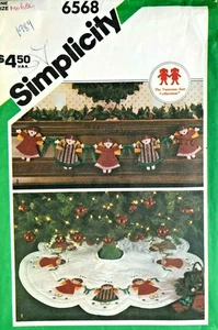 1980's Simplicity Angel Garland Appliques Christmas Tree  Pattern 6568 UNCUT - Picture 1 of 2
