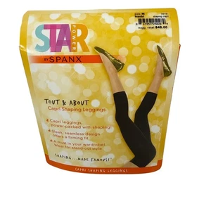 Star Power by Spanx Capri Shaping Leggings Tout & About Size M Black 2219 NEW - Picture 1 of 6
