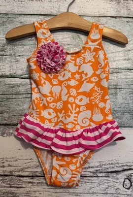 Traje de baño con solapa Happy Malibu Cove con falda con volantes talla 2 Foto 1 de 2