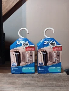(2) Ziploc Space Bag Vacuum Seal Hanging Jackets Suits Waterproof Bags - Picture 1 of 4