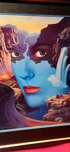 #206 "Mother Nature" Embossed Offset Lithograph Oil Painting Jim Warren RARE - Picture 1 of 15