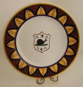 "GRAZIA DERUTA" SNAIL Design H P Ceramic 8 1/2" Plate Made in Deruta, Italy - Picture 1 of 5