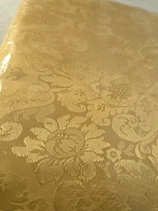 Gold Legacy Damask Tablecloth 60x84” Oblong NOS Gold Floral Pattern - Picture 1 of 9