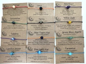 Crystal Bracelet Anklet Natural Crystal Gemstone Healing Intentions Bracelet Gif - Picture 1 of 8