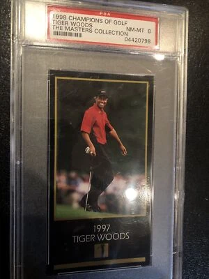 1998 Champions Of Golf Masters Collection Tiger Woods RC Rookie PSA 8 NM-MT - Image 1 of 4