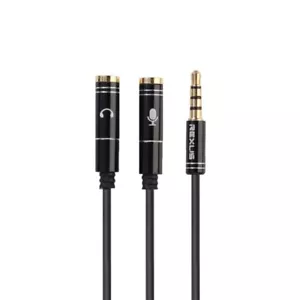 3.5mm Stereo Audio Male to 2 Female Headset Mic TRRS Y-Splitter Cable Adapter AU - Picture 1 of 5