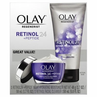 Olay Retinol 24 Duo Pack, Limpiador 5.0 fl oz, Hidratante 1.7 oz... Foto 1 de 4