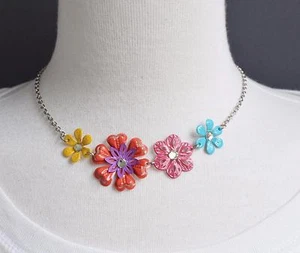 Gargantilla Floral Collar Filigrana Recorte Pintado Flor Floral Collar Collar - Imagen 1 de 5