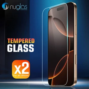 2xFor iPhone 16 15 14 13 12 11Pro XS Max XR Plus Tempered Glass Screen Protector - Picture 1 of 41