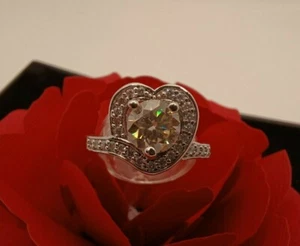 1.2ct LIGHT YELLOW Lab Created ROUND MOISSANITE .925 SILVER SZ 6.25  RING - Picture 1 of 6