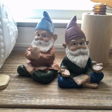 Yoga Meditation Gnomes Garden Home Decor 3” Small Sitting Figures